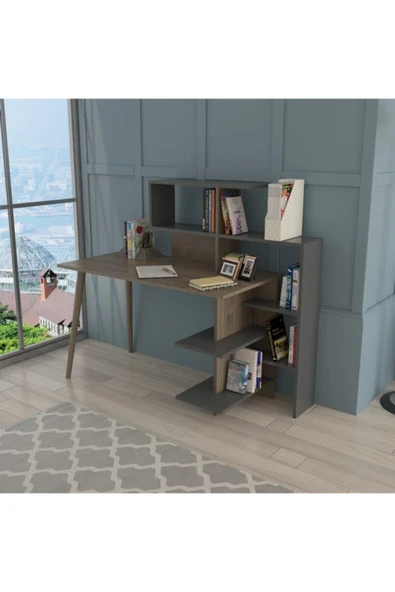 Lagomood Uzay Çalışma Masası Ceviz  Antrasit - 2