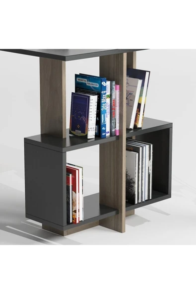 Lagomood Side Çalışma Masası Antrasit  Ceviz - 4