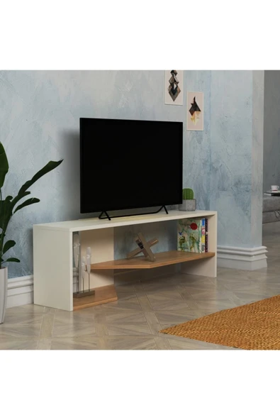 Lagomood Vega Tv Ünitesi Tv Sehpası Beyaz Meşe - 2