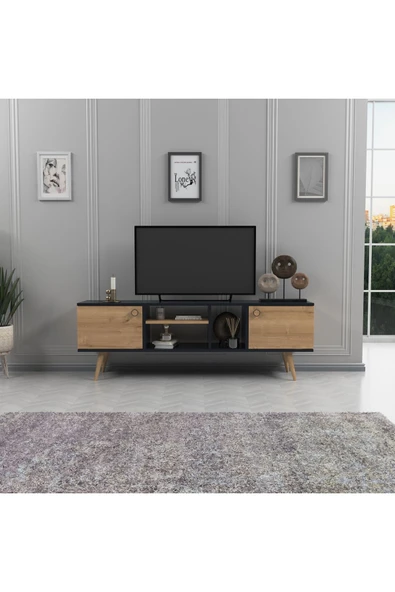 Lagomood EWO Tv Standı Antrasit Meşe - 3