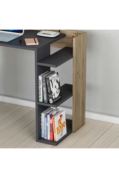 Lagomood RUBY Çalışma Masası Antrasit Ceviz - 5