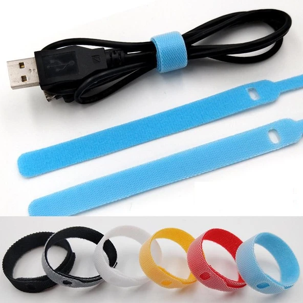 Tme Bez Cırt Cırt Şarj Kablo Bağı Düzenleyici 5li Paket 145mm - Resim 10