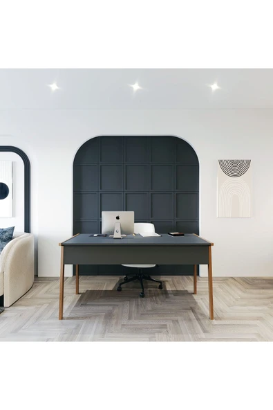 Lagomood Zenith Çalışma Masası 150cm Antrasit Ceviz - 3