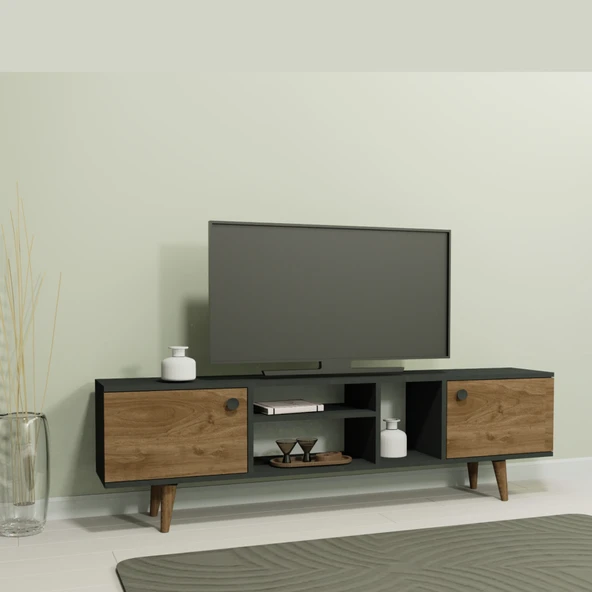 Lagomood EWO Tv Standı Antrasit Ceviz ürün görseli