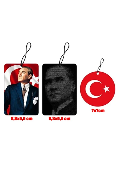 Techmaster Araç Asma Koku Atatürk Figür İmza Tasarım Set 3 - 2