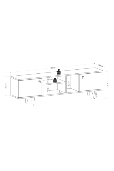 Lagomood EWO Tv Standı Antrasit Meşe - 7
