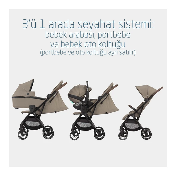Soho Kompakt Seyahat Sistem Olabilen Otomatik Katlanan Bebek Arabası Twillic Truffle - 5