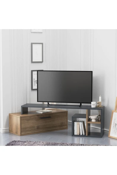 Lagomood KARAMEL TV Ünitesi Antrasit Ceviz