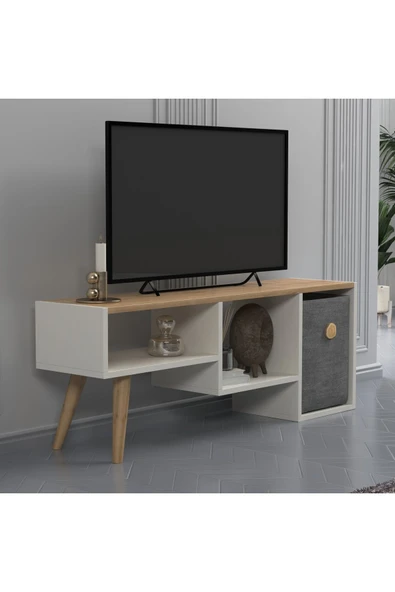 Lagomood GÜNE Plus TV Standı Beyaz Meşe - 5
