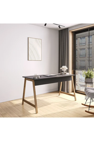 Lagomood Denge Çalışma Masası 140 cm Antrasit Ceviz - 2