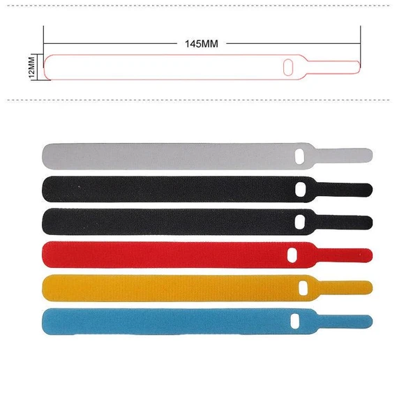 Tme Bez Cırt Cırt Şarj Kablo Bağı Düzenleyici 5li Paket 145mm - Resim 2