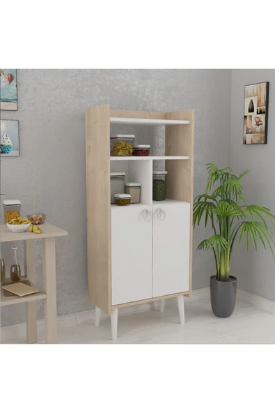 Lagomood Kiler Çok Amaçlı Dolap Banyo Mutfak Beyaz Meşe