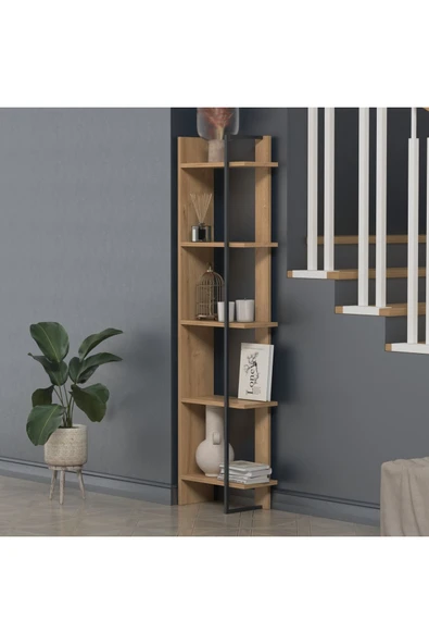 Lagomood Simge Köşe Kitaplık Meşe