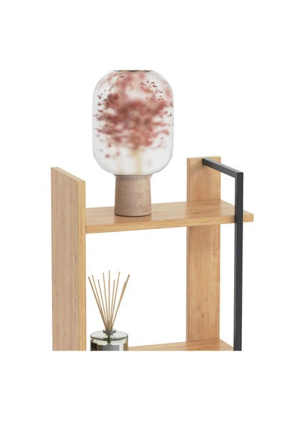 Lagomood Sembol Köşe Kitaplık Meşe - Resim 3