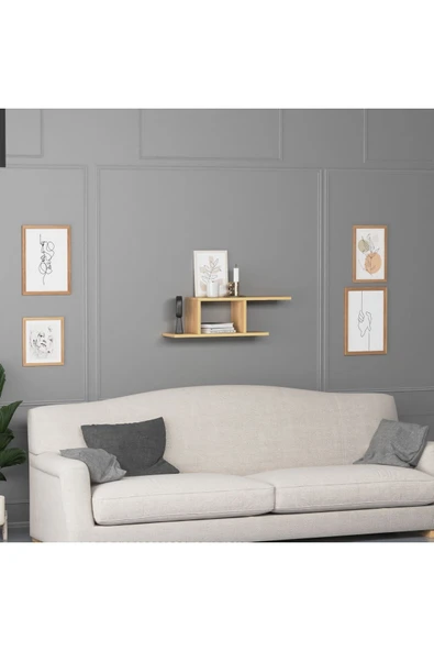 Lagomood Deren Duvar Rafı Meşe - 3
