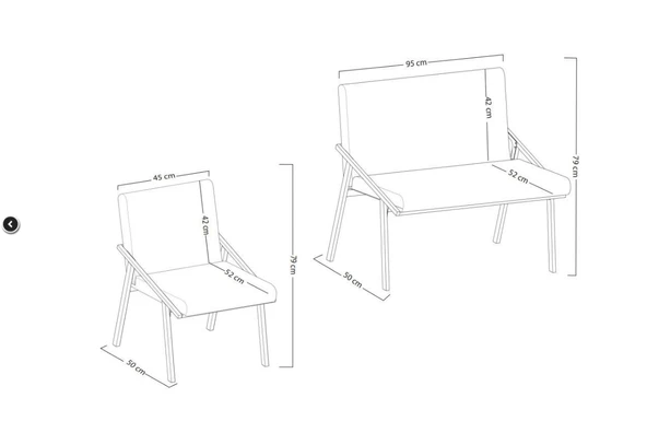 Lagomood İrony Ofis Koltuk Takımı Antrasit - Resim 3
