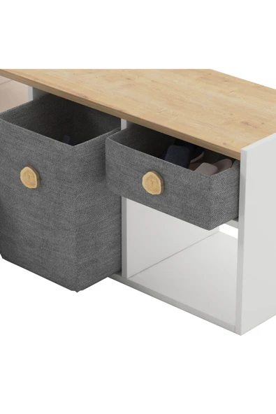 Lagomood Bala Oyuncak Dolabı Beyaz Meşe - Resim 7