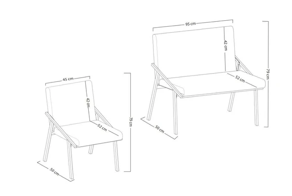 Lagomood İrony Ofis Koltuk Takımı  Beyaz - Resim 3