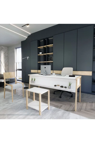 Lagomood Zenith Sehpa Beyaz Meşe - Resim 2