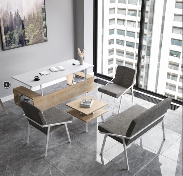 Lagomood İrony Ofis Koltuk Takımı  Beyaz ürün görseli