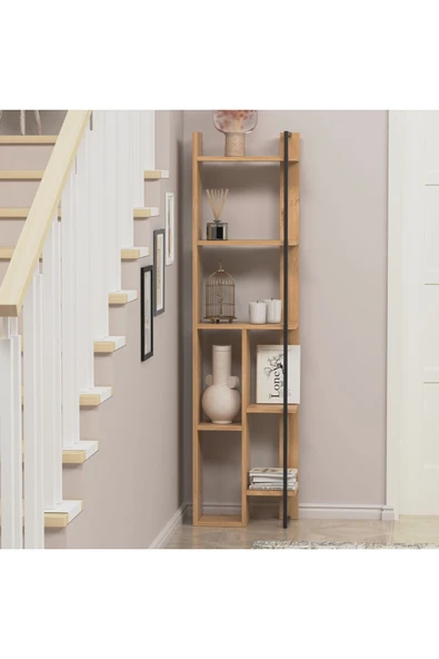 Lagomood Sembol Köşe Kitaplık Meşe - Resim 2