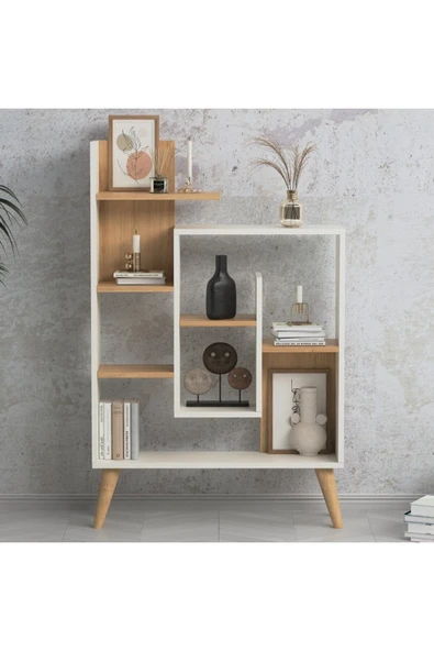 Lagomood New Sally Kitaplık Beyaz  Meşe - 3