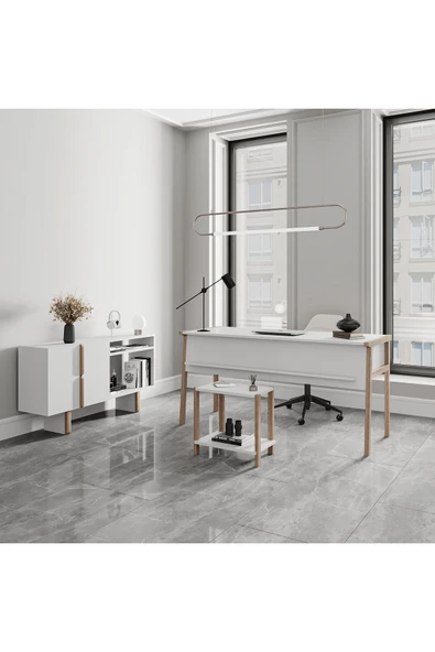 Lagomood Zenith Ofis Takımı Beyaz Meşe