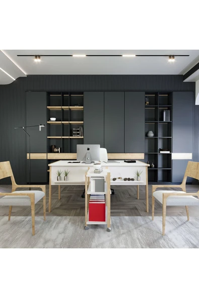 Lagomood Zenith Kitaplık Beyaz Meşe - 2