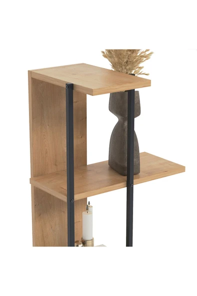 Lagomood Feza Köşe Kitaplık Meşe - Resim 5