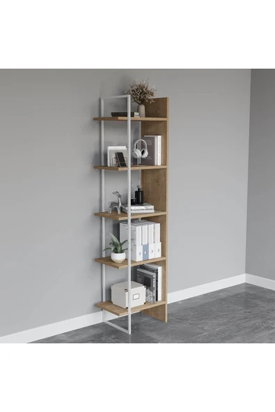 Lagomood Poly Kitaplık Beyaz Meşe ürün görseli