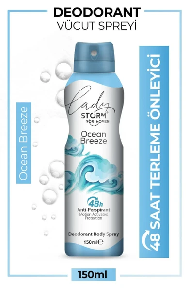 Storm Kadın Deodorant Sprey Terleme Karşıtı Ocean Breeze 150 ml - 1