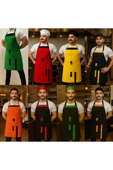 Boydan Askılı Cepli Servis Önlüğü - Resim 2