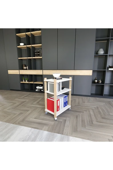 Lagomood Zenith Kitaplık Beyaz Meşe