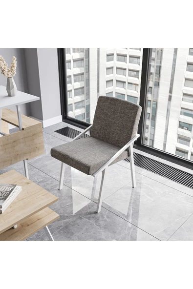 Lagomood İrony Maxi Ofis İki Koltuklu Masa Takımı Meşe Beyaz - 4