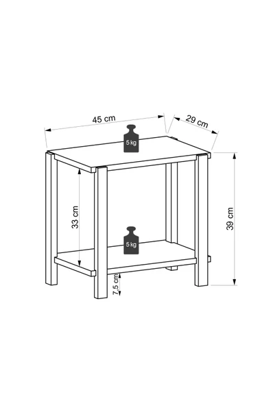 Lagomood Zenith Sehpa Beyaz Meşe - Resim 4