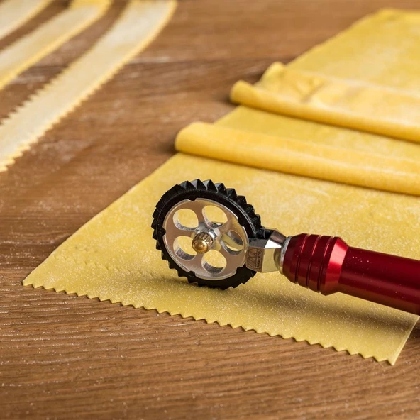 Marcato Pastawheel Makarna Hamuru Kesme Çarkı Kırmızı Renk - Resim 2