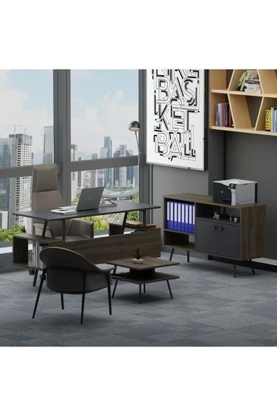 Lagomood Irony Maxi Ofis Takımı Antrasit Ceviz - Resim 2