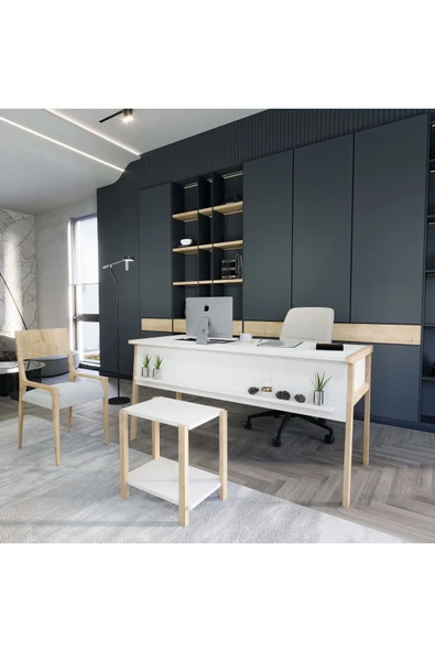 Lagomood Zenith Ofis Masa Takımı Beyaz Meşe