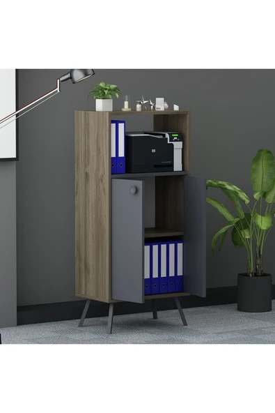 Lagomood Rasha Ofis Dolabı Antrasit Ceviz - 5