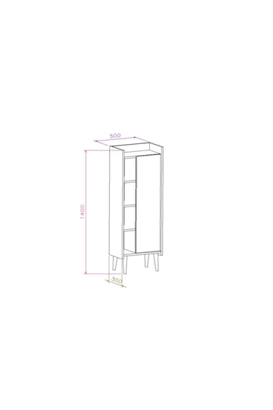 Lagomood Ruby Çok Amaçlı Dolap Banyo Mutfak Beyaz Meşe - 4