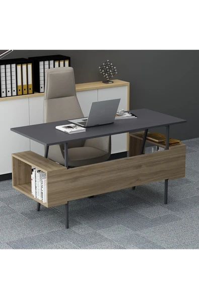 Lagomood Irony Maxi Ofis Masası Antrasit Ceviz