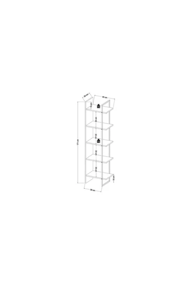 Lagomood Poly Kitaplık Antrasit Ceviz - 5