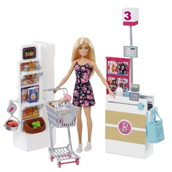 FRP01 Barbie Süpermarkette Oyun Seti - 2