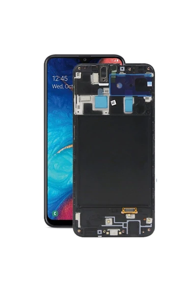 Samsung Galaxy A20 A205 Uyumlu Lcd Ekran Dokunmatik Siyah Hk Oled Çıtalı