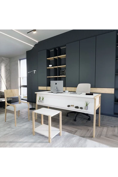 Lagomood Zenith Ofis Masası Beyaz Meşe - 3