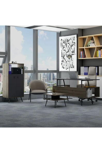 Lagomood İrony Rasha Ofis Takımı Antrasit Ceviz
