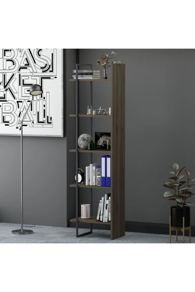 Lagomood Poly Kitaplık Antrasit Ceviz - 3