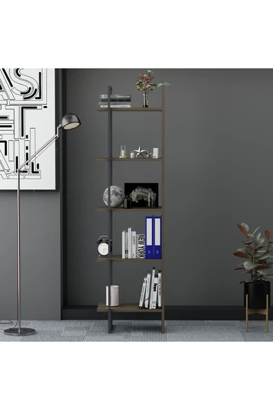 Lagomood Poly Kitaplık Antrasit Ceviz - 2