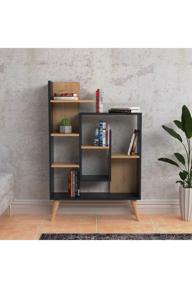 Lagomood New Sally Kitaplık Antrasit  Meşe - 3