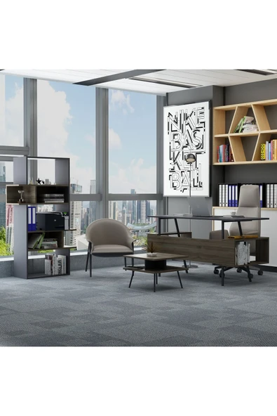 Lagomood İrony İnfy Ofis Takımı Antrasit Ceviz ürün görseli